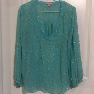 Sheer blue Lilly Blouse